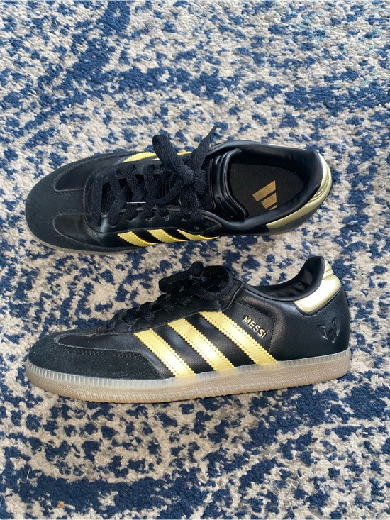 adidas Other - adidas Black & Gold Messi Low-Top Samba sneaker size 6
